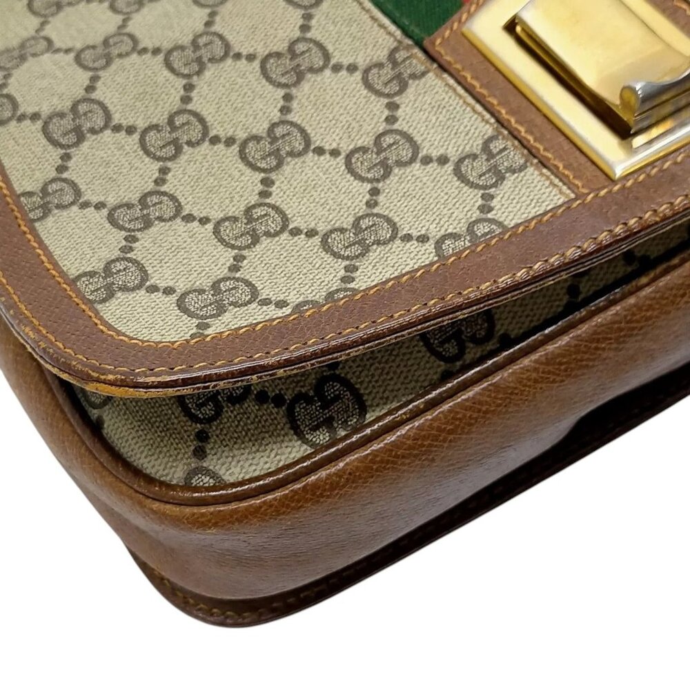 955269BD (L3) Gucci Shoulder Bag Sherry Line Brown PVC - Picture 5 of 9